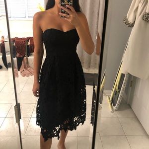 Francesca’s Boutique black, lace, midi dress